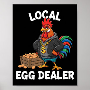 Retro Local Egg Händler Shirt, Lustiges Ostern Huh Poster