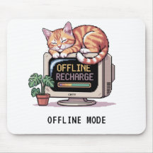 Retro Lofi PixelArt Schlafende Katze Mauspad