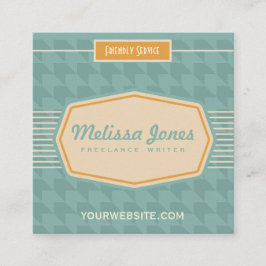 Retro Logo-Art-Quadrat-Form-Visitenkarte-Aqua Quadratische Visitenkarte