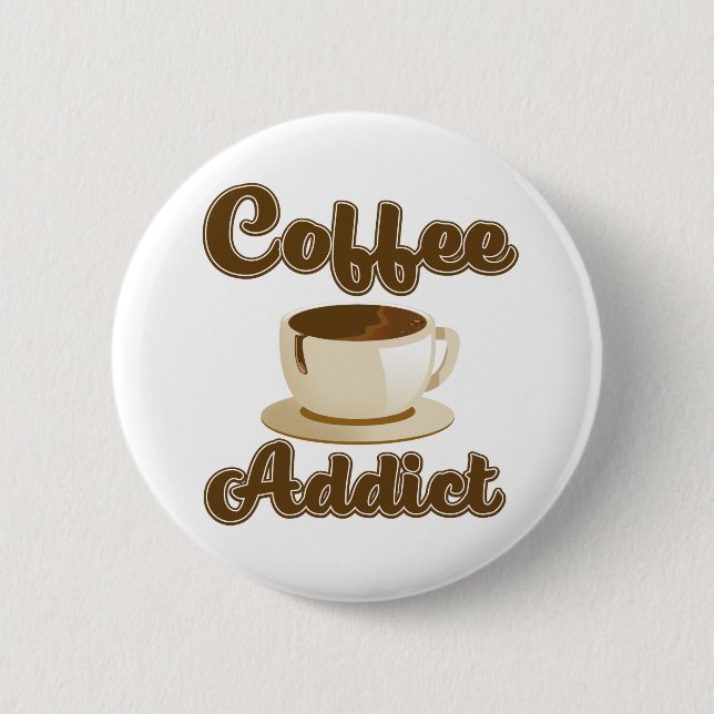 Retro-Logo Coffee-Süchtiger Button (Vorderseite)