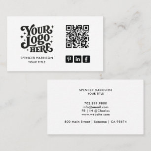 Retro-Logo QR-Code  Visitenkarte