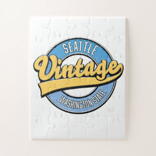 Retro-Logo von Seattle Washington State.