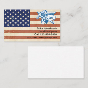 Retro lokaler Handwerker patriotischer Amerikaner Visitenkarte