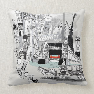 Retro Londonstadt Druckkissen Kissen