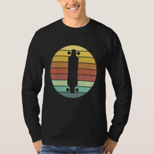 Retro Longboard Skateboard Silhouette Außenbereich T-Shirt