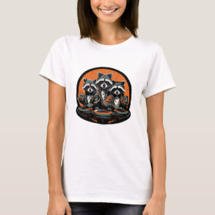 Retro Look Band Raccoon Recording Artists Spaß T-Shirt