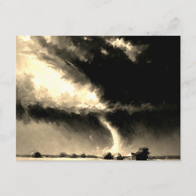 Retro Look Tornado Art Postkarte (Vorderseite)