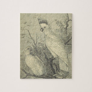 Retro-Look, Vögel sitzen auf einem Baum-Puzzle