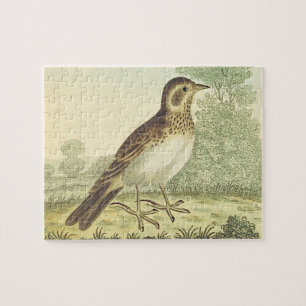 Retro-Look, Vogel steht auf dem Boden Puzzle