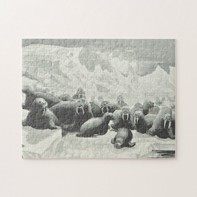 Retro-Look-Walross-Herd-Puzzle (Horizontal)