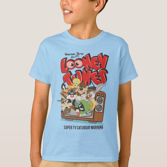 Retro LOONEY TUNES™ Burning from TV T-Shirt (Vorderseite)