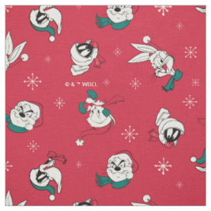 Retro LOONEY TUNES™ Winterurlaubsmuster Stoff