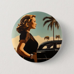 Retro Los Angeles Beauty Button