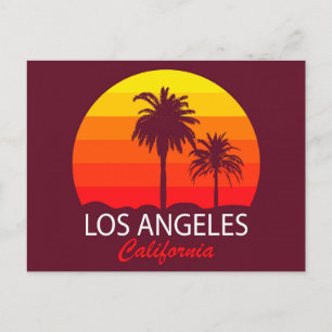 Retro Los Angeles California Vintag Palmen Postkarte