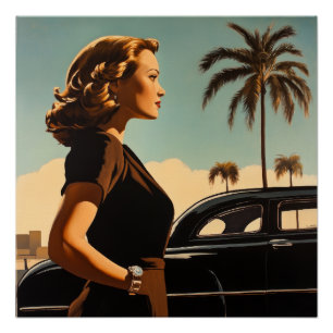 Retro-Los-Angeles-Schönheit Poster