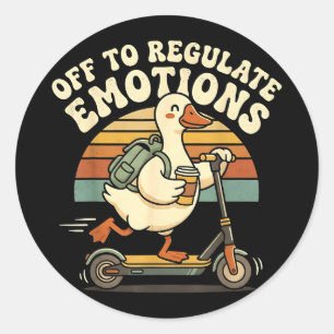 Retro los zum Regulieren der Emotionen Gans psychi Runder Aufkleber