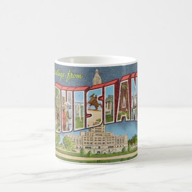 Retro Louisiana Postcard Kaffeetasse (Mittel)