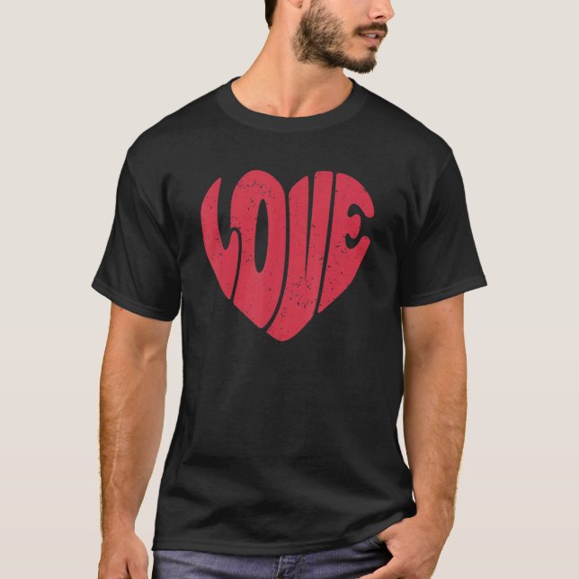 Retro Love Heart, Funny Hello Valentine 2023 Men W T-Shirt (Vorderseite)