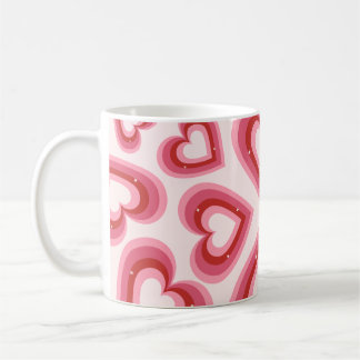 Retro Love Hearts Pattern mug  Kaffeetasse