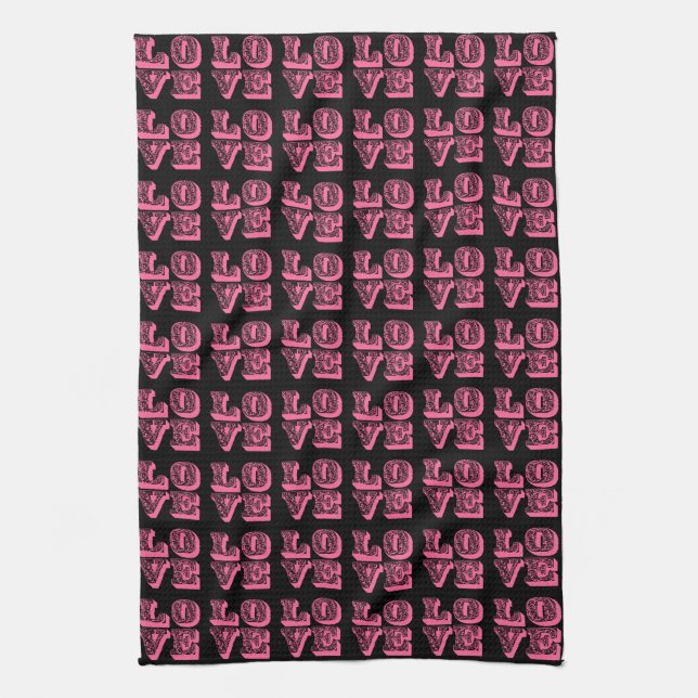 Retro LOVE Quadrate Handtuch (Vertikal)