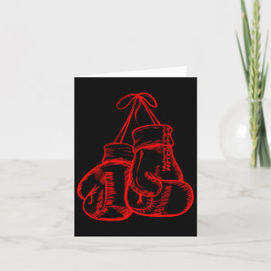 Retro Love Red Boxing Gloves Ohrs Boxer Gift Karte