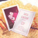 Retro Love Struck Cupid Photo Spanish Wedding Einladung<br><div class="desc">Spanish wedding invitations. Fun wedding invitations with your names in bold capitals and a whimsical, hand-drawn cupid illustration. There is a doodle scribble style frame and the event details are in a handwriting-style typography. Cards reverse to the same frame around an engagement photo of your choice. Perfect for spring or...</div>