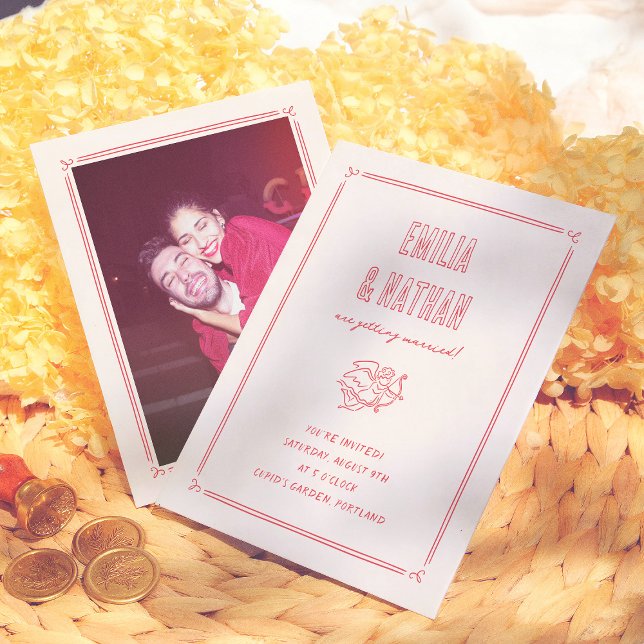 Retro Love Struck Hand Drawn Cupid Budget Wedding (Von Creator hochgeladen)