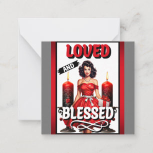 Retro Love und gesegnet Pinup Mitteilungskarte