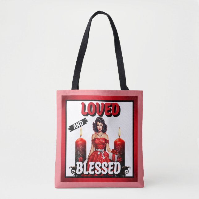 Retro Love und gesegnet Pinup Tasche (Vorderseite)