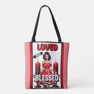 Retro Love und gesegnet Pinup Tasche