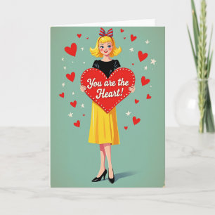 Retro Love You Are The Heart Karte