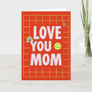 Retro Love You Mom Kunstkarte Karte