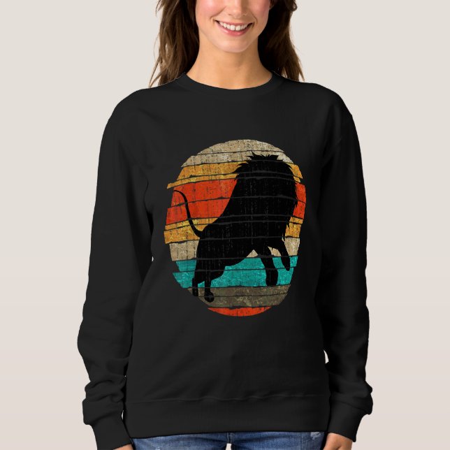 Retro Löwe Afrika Safari Zoo Tier Löwe Sweatshirt (Vorderseite)