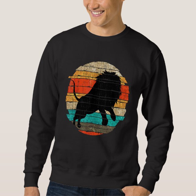 Retro Löwe Afrika Safari Zoo Tier Löwe Sweatshirt (Vorderseite)