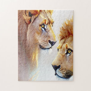 Retro-Löwen-Drucke - Klassische Wildlife-Wandkunst