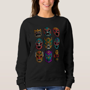 Retro-Luchador-Masken Freistil-Ringen Kämpfer Sweatshirt