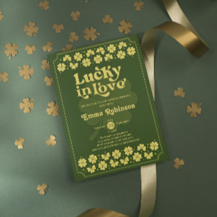 Retro Lucky in Love St. Patrick's Day Brautparty Einladung