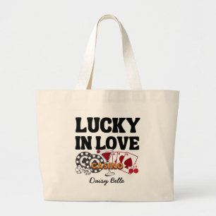 Retro Lucky In Love Vegas Junggesellinnen-Abschied Jumbo Stoffbeutel