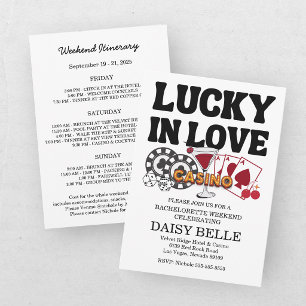 Retro Lucky In Love Vegas Junggesellinnenabschied Einladung