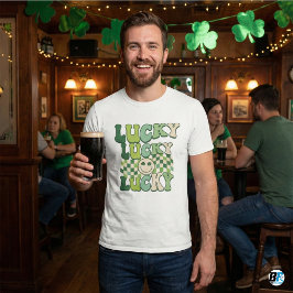 Retro "Lucky Lucky Lucky" St. Patrick's Day T-Shirt