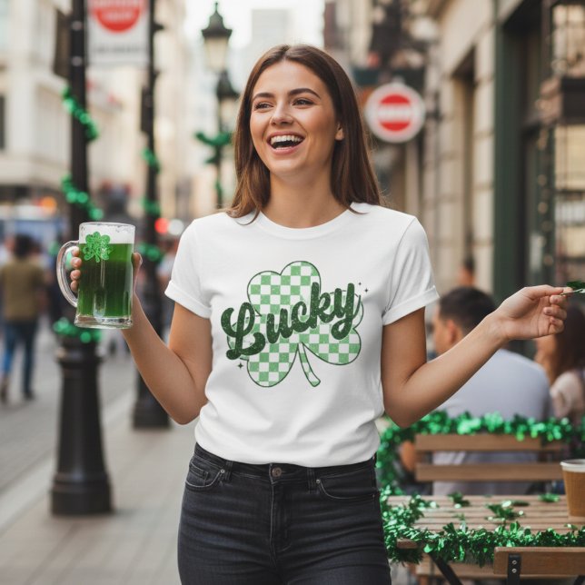 Retro Lucky St Patrick's Day Kleeblatt T-Shirt (Retro Lucky St Patrick's Day Shamrock T-Shirt)