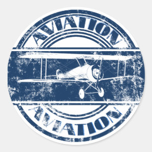 Retro-Luftfahrtkunst Runder Aufkleber