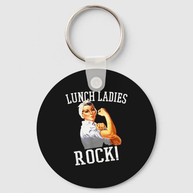Retro Lunch Ladies Rock Cafeteria Worker Funny Lun Schlüsselanhänger (Vorderseite)
