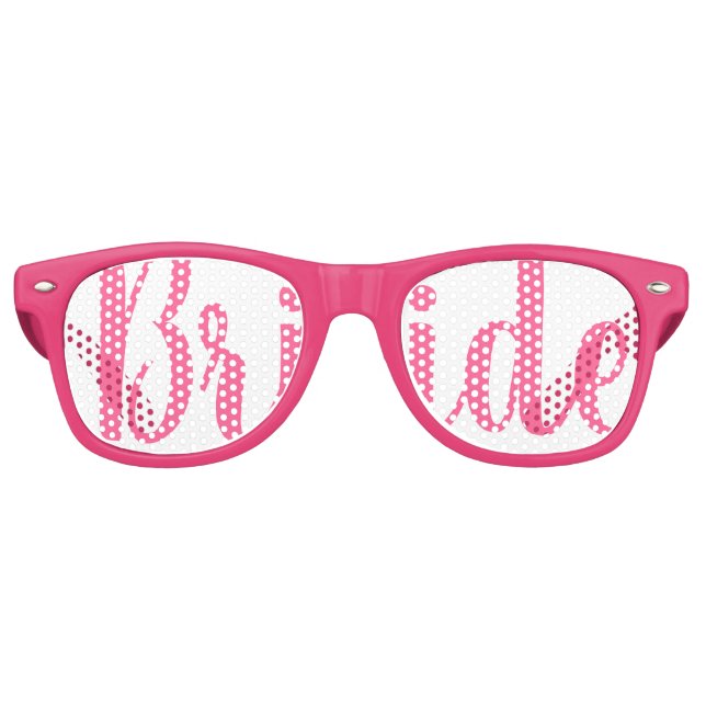 Retro Lunettes de fête de swag BRIDE rose (Devant)
