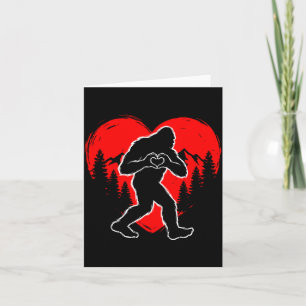 Retro lustig Bigfoot Sasquatch Herz Liebe Valentin Karte