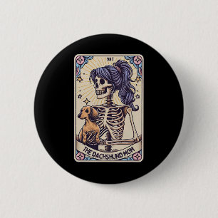 Retro Lustig Die Dachshund-Mutter Tarotkarte Skele Button
