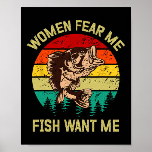 Retro Lustig Vintage Fisch Byss Will Mich Frauen F Poster
