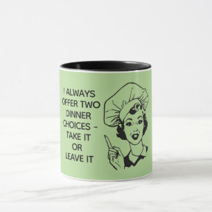 Retro Lustige Abendessen-Auswahl Tasse