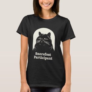 Retro lustige Katze Snorefest-Teilnehmer Treffen T-Shirt