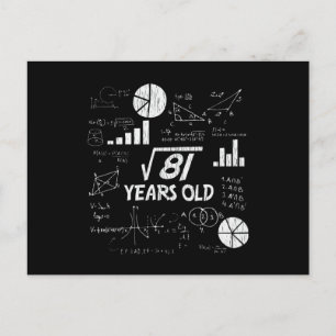 Retro lustiger 9. Geburtstag Math Nerd Geschenk fü Postkarte